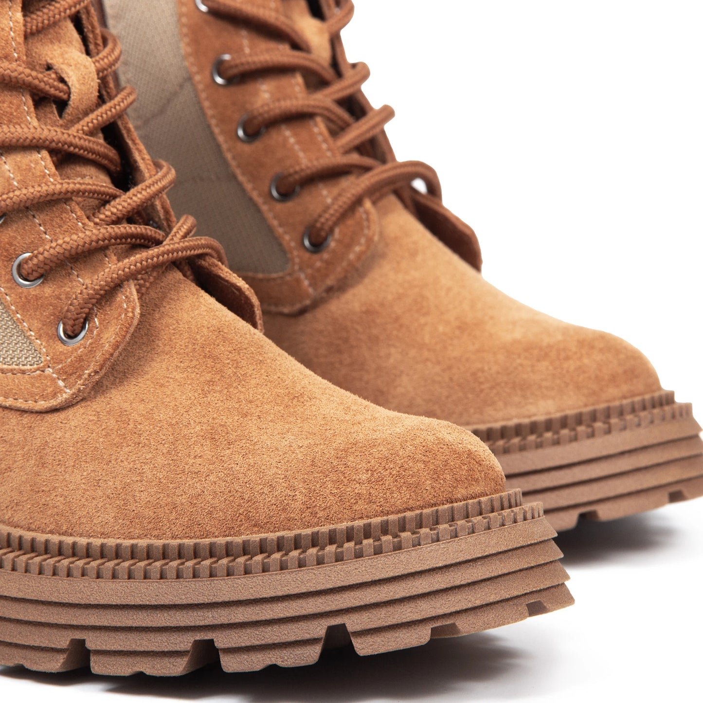 LUCY черевики руді замшеві з текстилем на байці