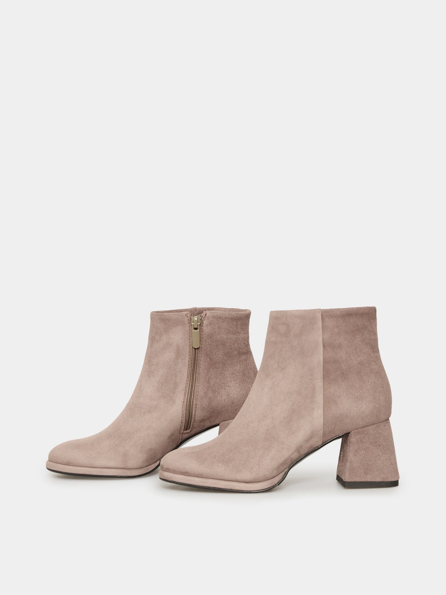 LIVIA ботильйони на підборах 5 см бежеві замшеві на байці