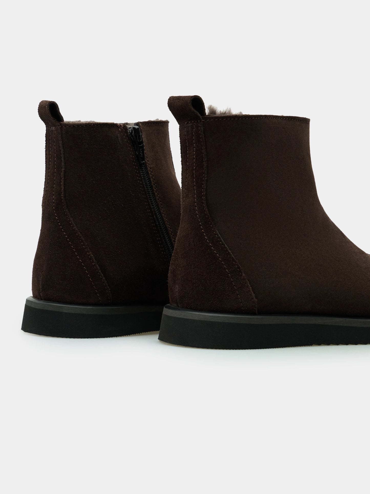 CIANA черевики анатомічної форми шоколадні замшеві на хутрі