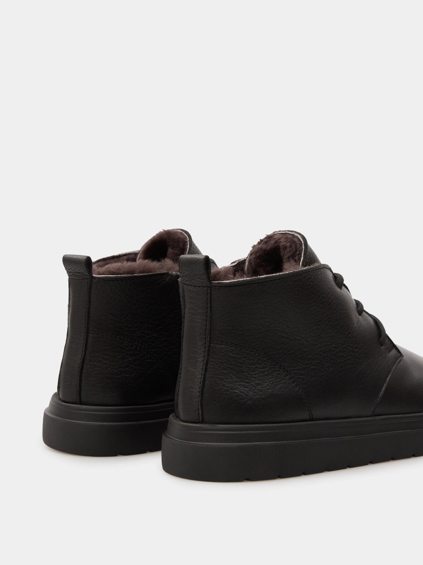 LEX черевики анатомічної форми чорні шкіряні на хутрі