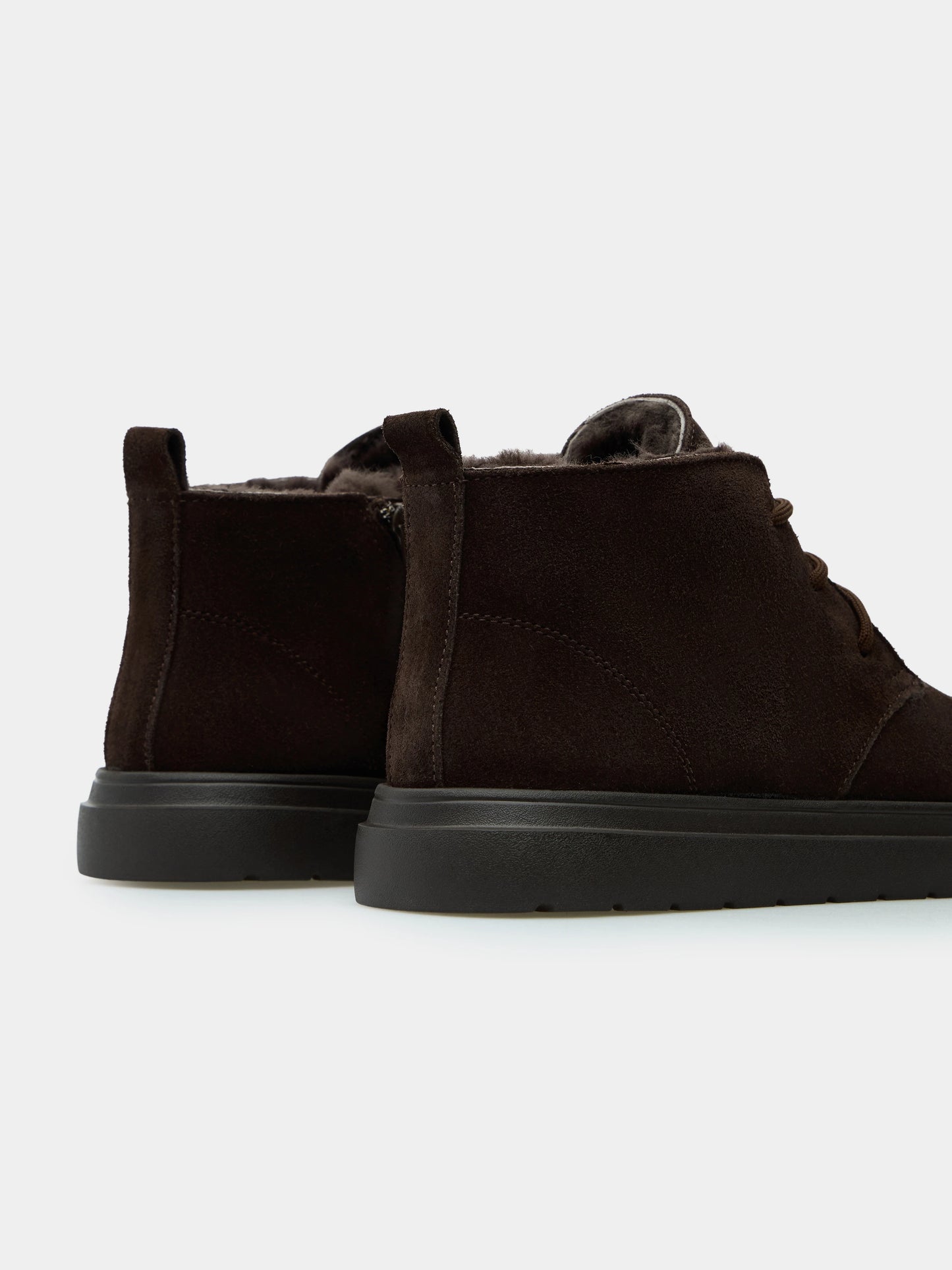 LEX черевики анатомічної форми шоколадні замшеві на хутрі