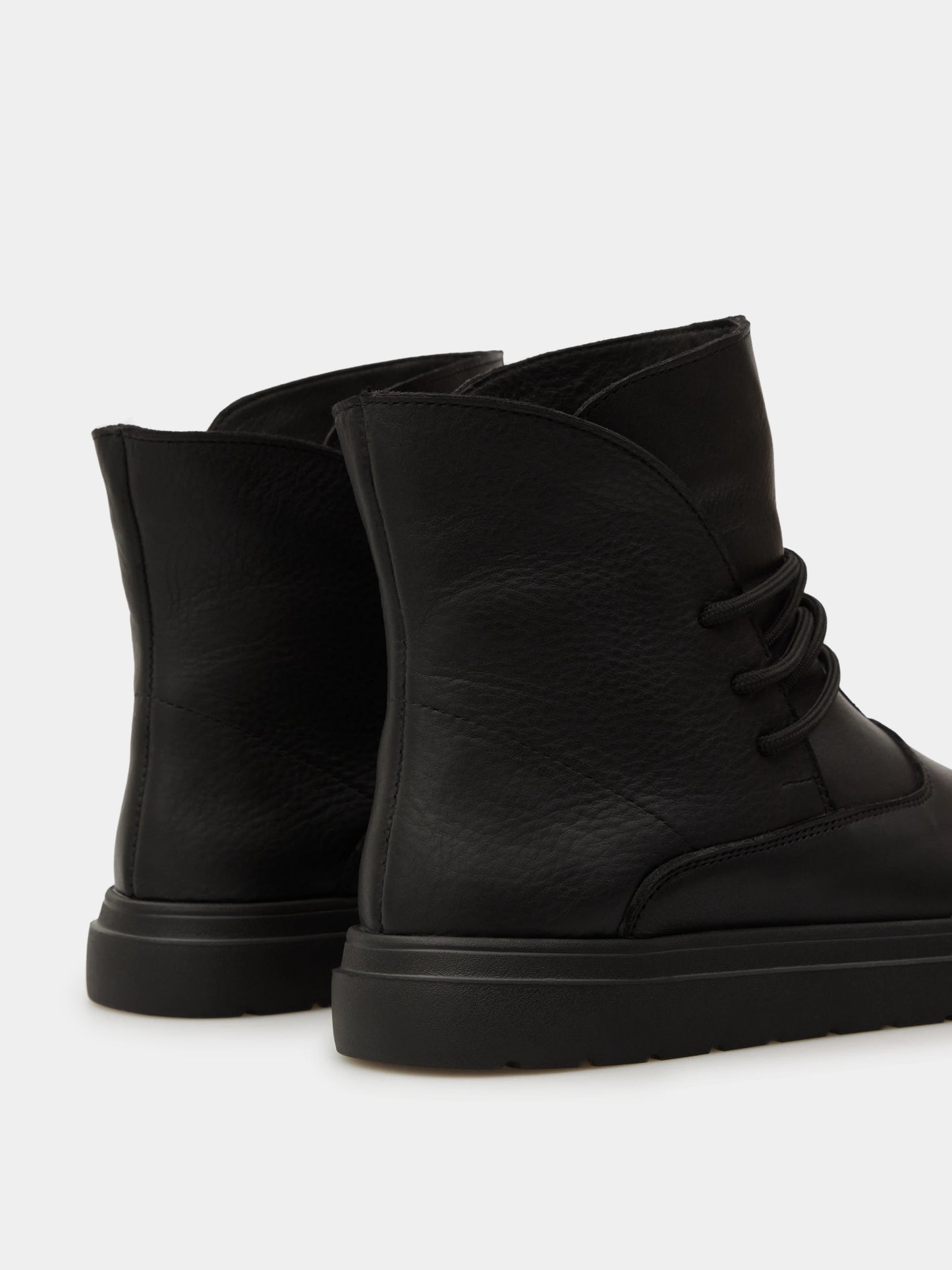 THEO черевики анатомічної форми чорні шкіряні на вовні