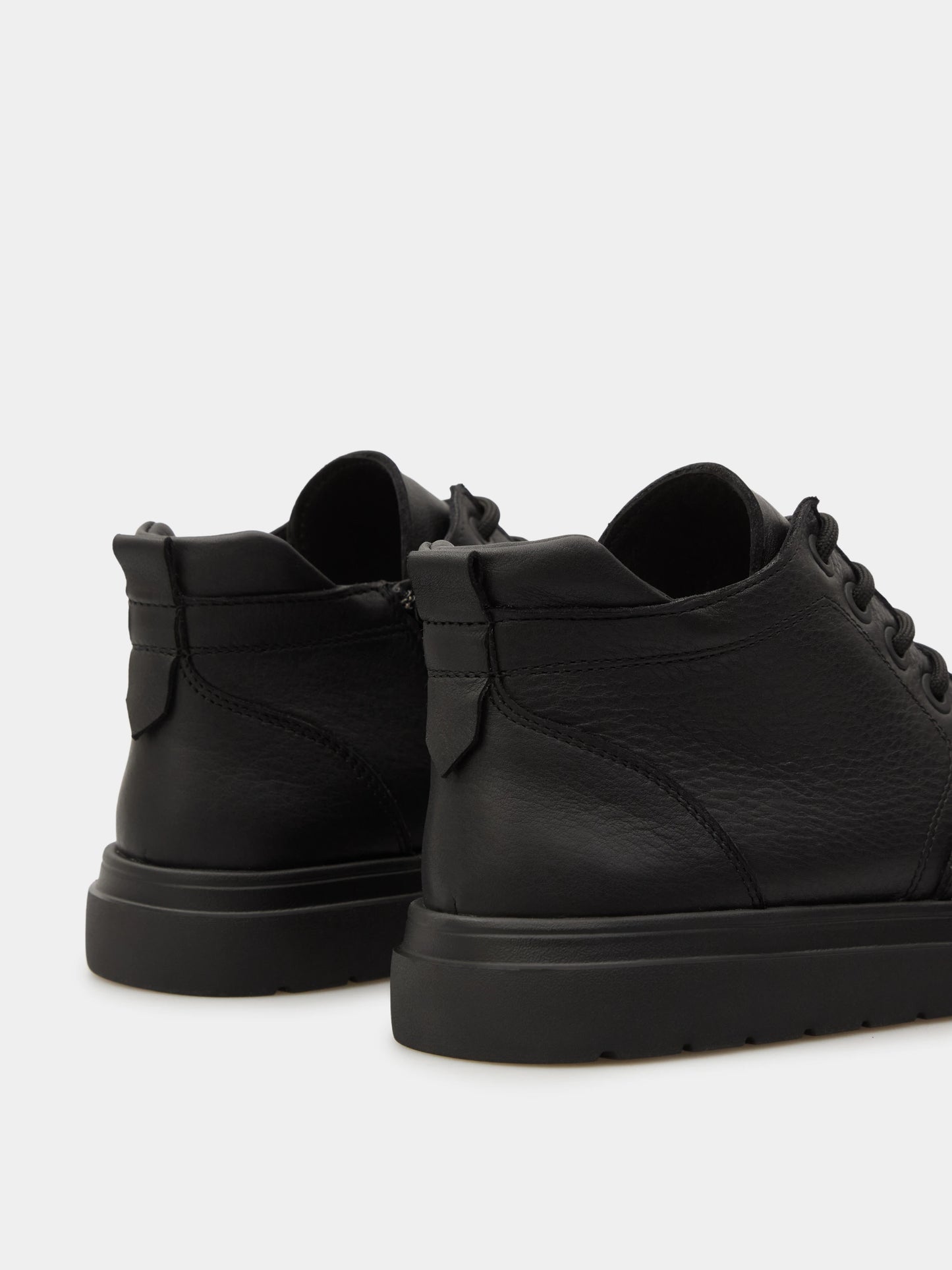 REY напівчеревики анатомічної форми чорні шкіряні на вовні