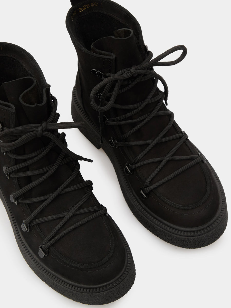 ADELE черевики чорні нубукові на байці