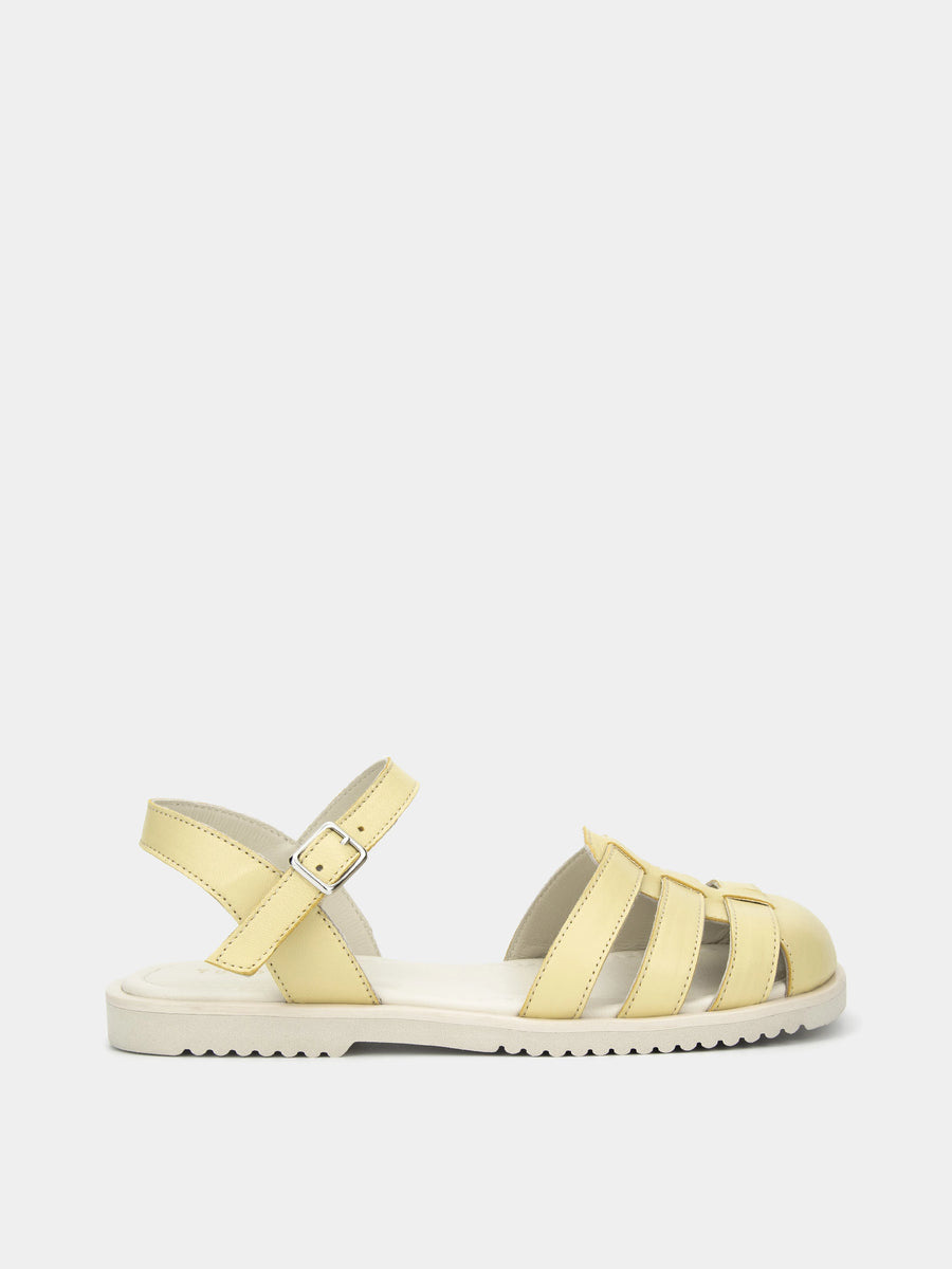 LILY сандалі анатомічної форми жовті шкіряні