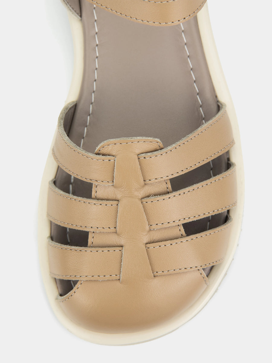 LILY сандалі анатомічної форми бежеві шкіряні