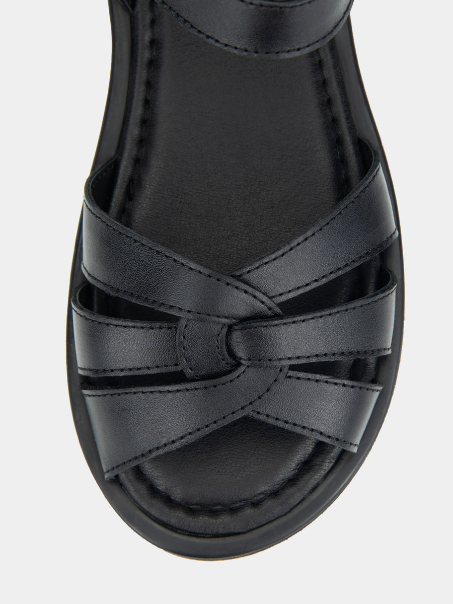 ELLE сандалі анатомічної форми чорні шкіряні