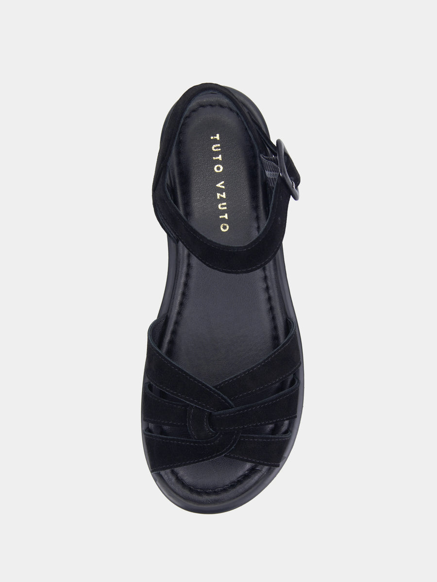 ELLE сандалі анатомічної форми чорні замшеві