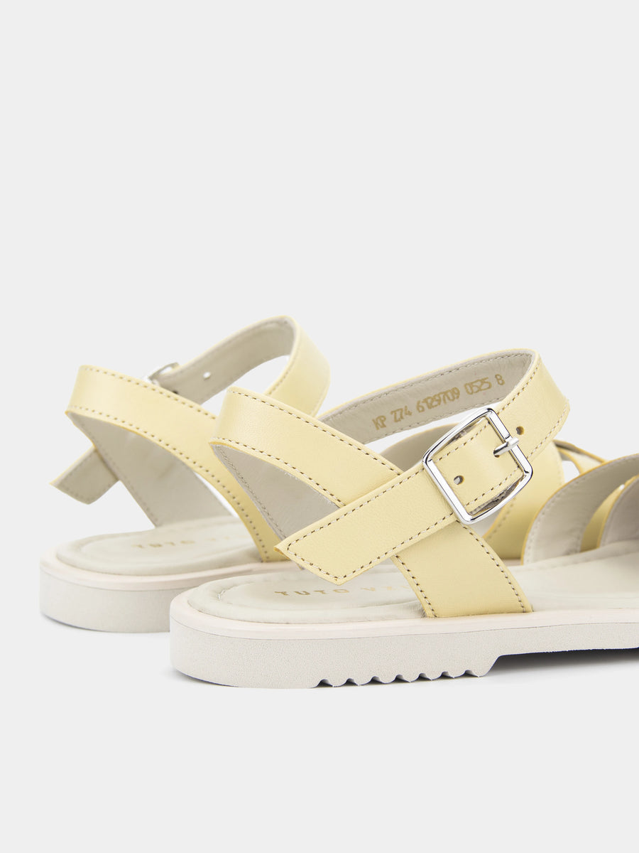 ELLE сандалі анатомічної форми жовті шкіряні