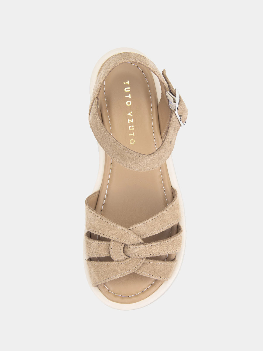 ELLE сандалі анатомічної форми бежеві замшеві