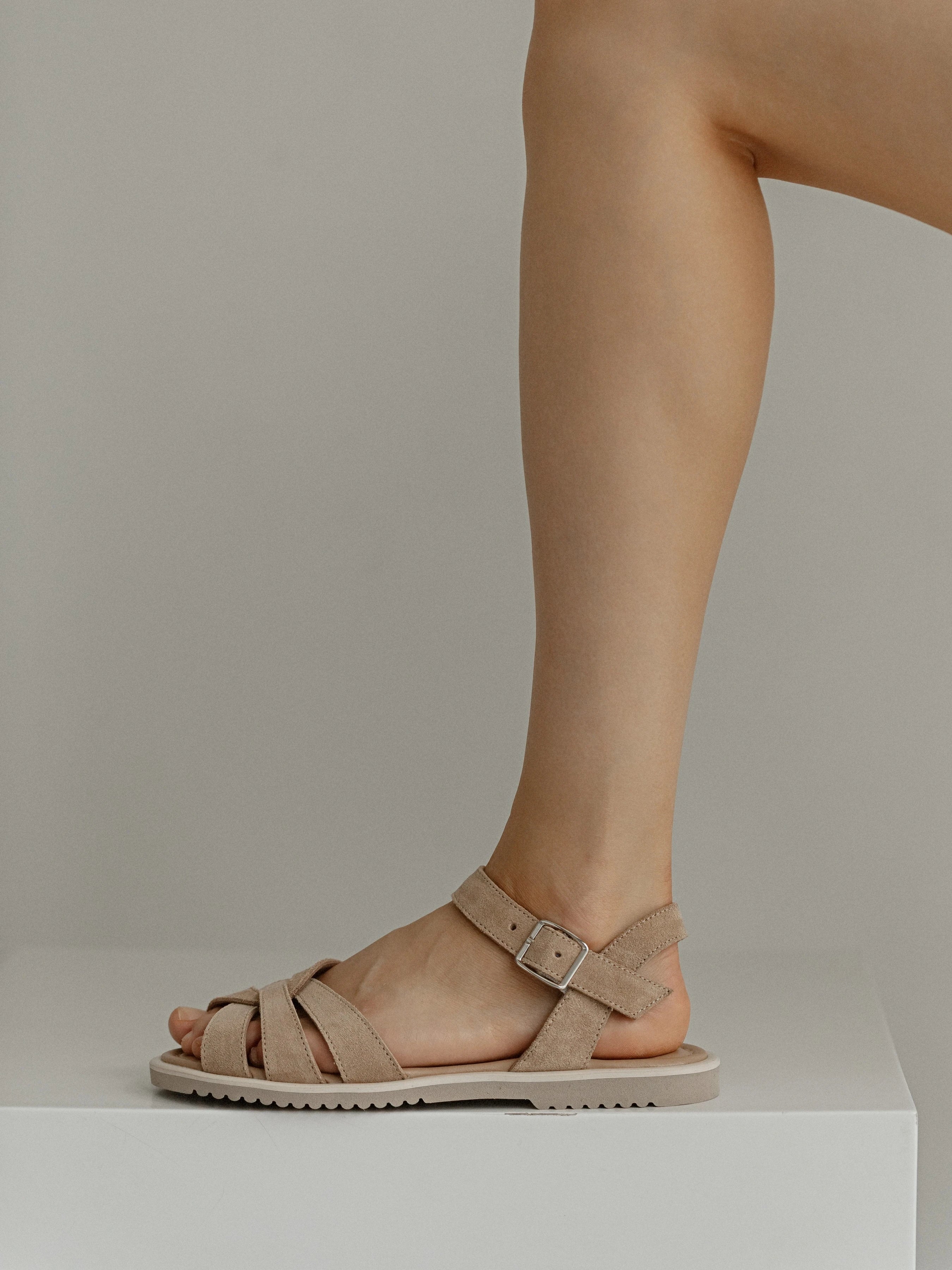 ELLE сандалі анатомічної форми бежеві замшеві