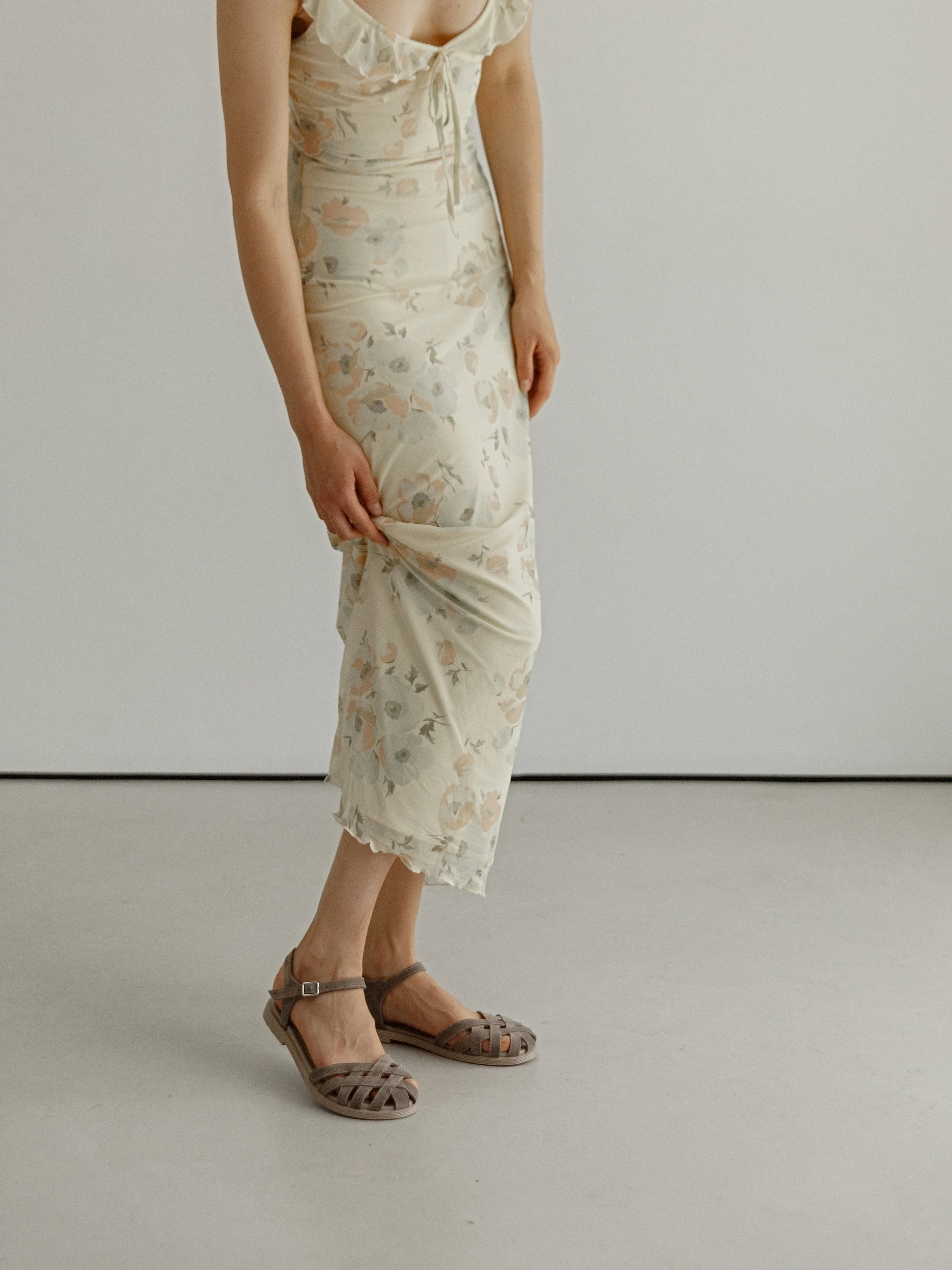 PALMIRA сандалі анатомічної форми сірі замшеві