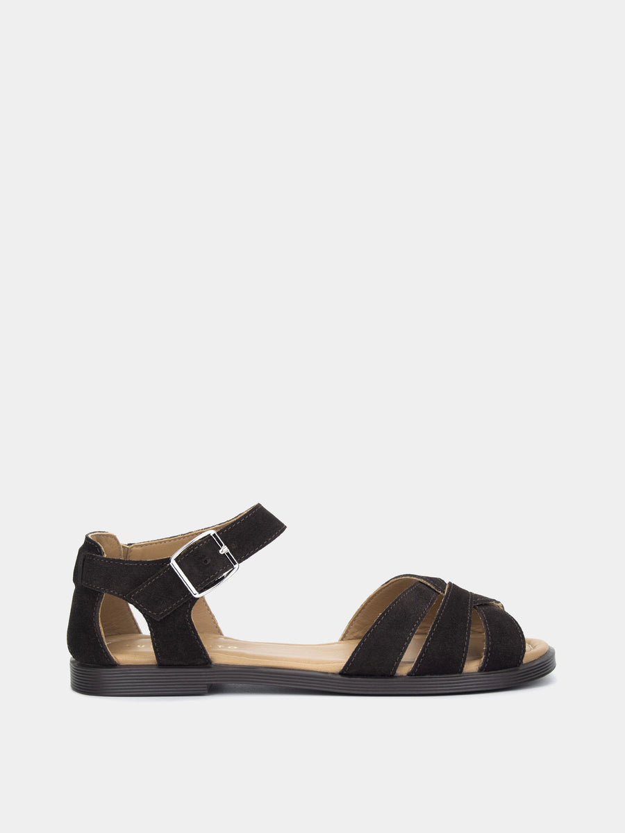 ELLE сандалі анатомічної форми шоколадні замшеві