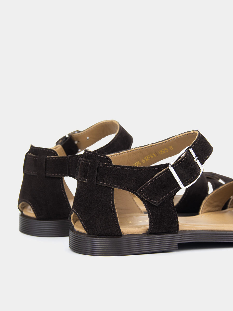 ELLE сандалі анатомічної форми шоколадні замшеві