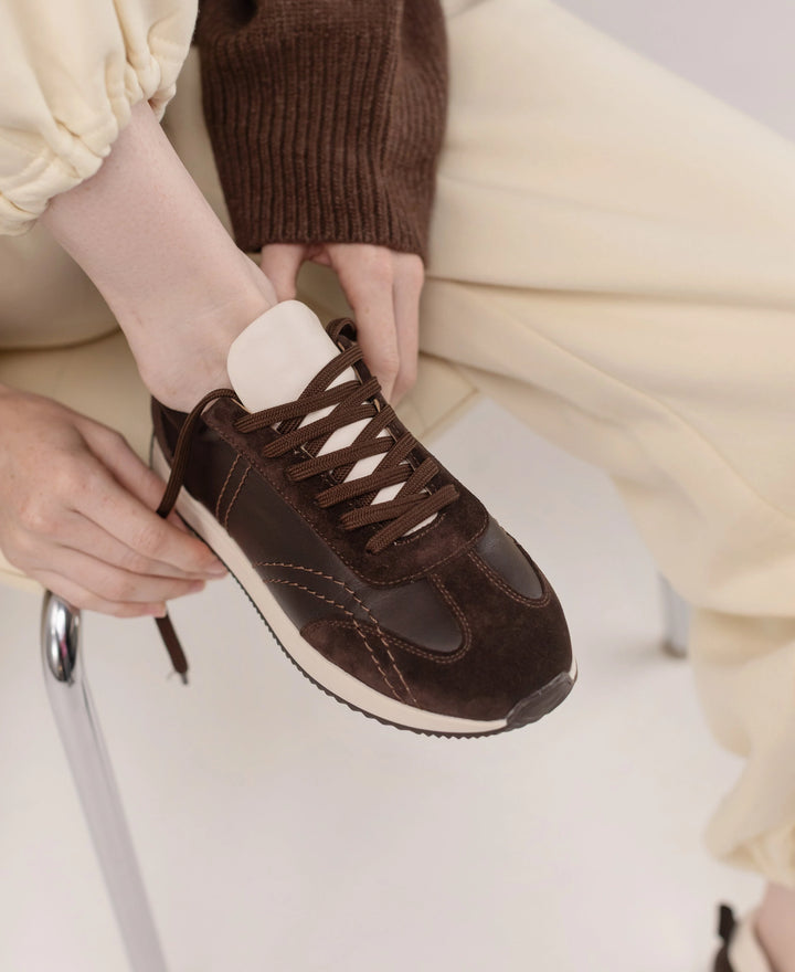 MAXYM кросівки шоколадні шкіряні