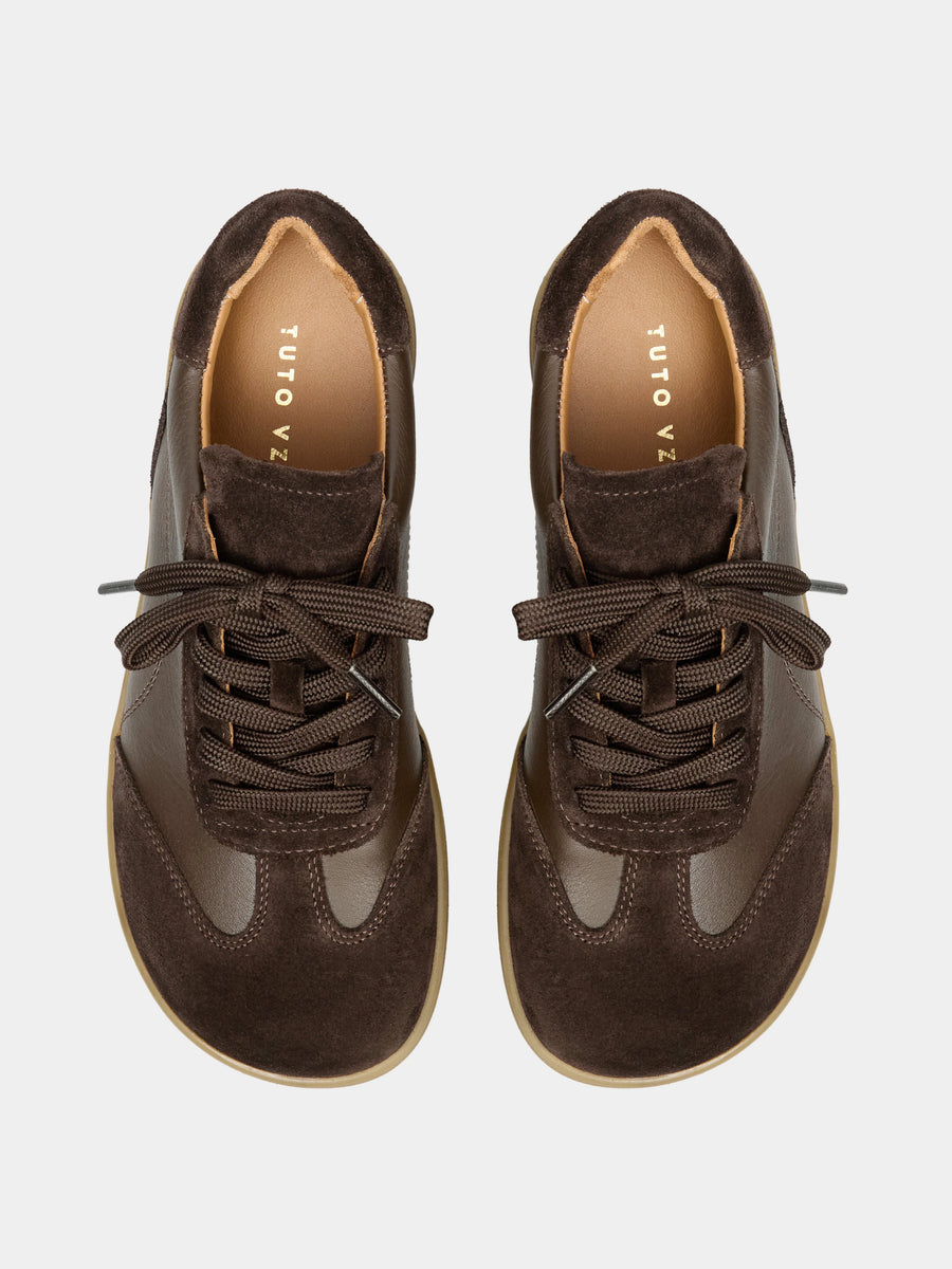 NOLA кеди анатомічної форми шоколадні шкіряні та замшеві