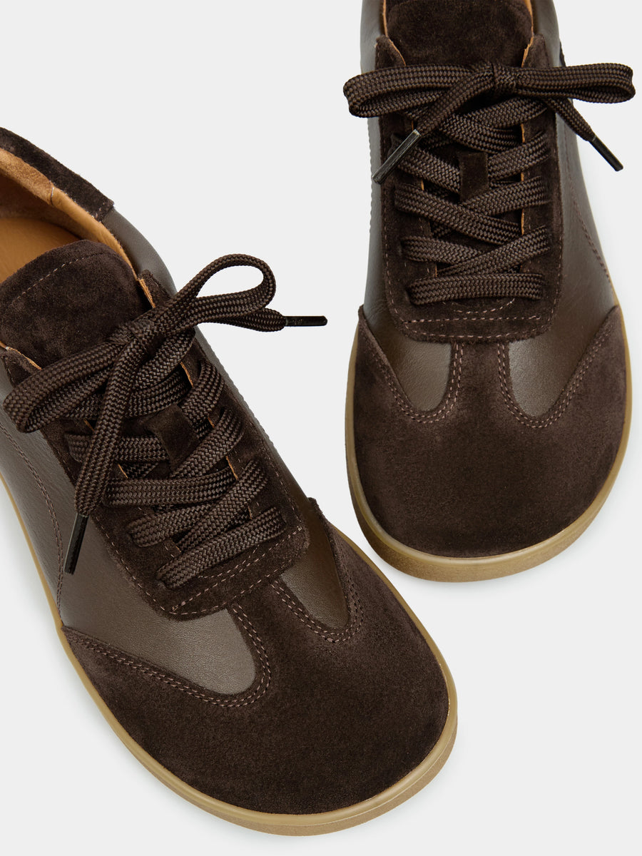 NOLA кеди анатомічної форми шоколадні шкіряні та замшеві