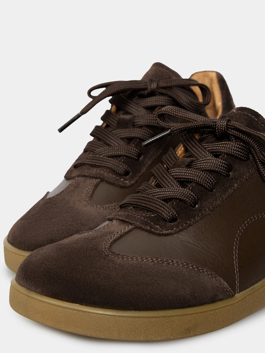 NOLA кеди анатомічної форми шоколадні шкіряні та замшеві