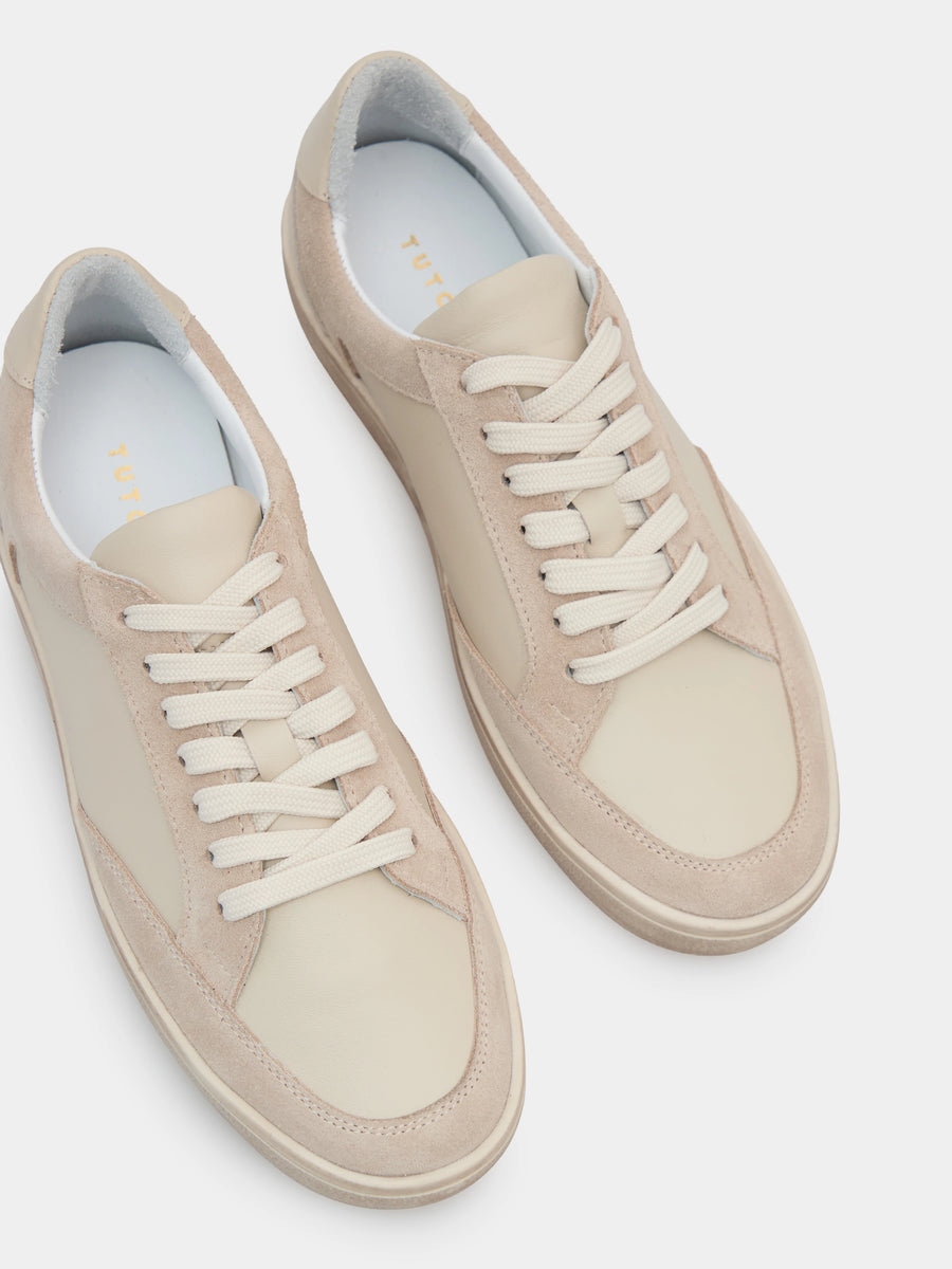 KAIA кеди бежеві шкіряні та замшеві