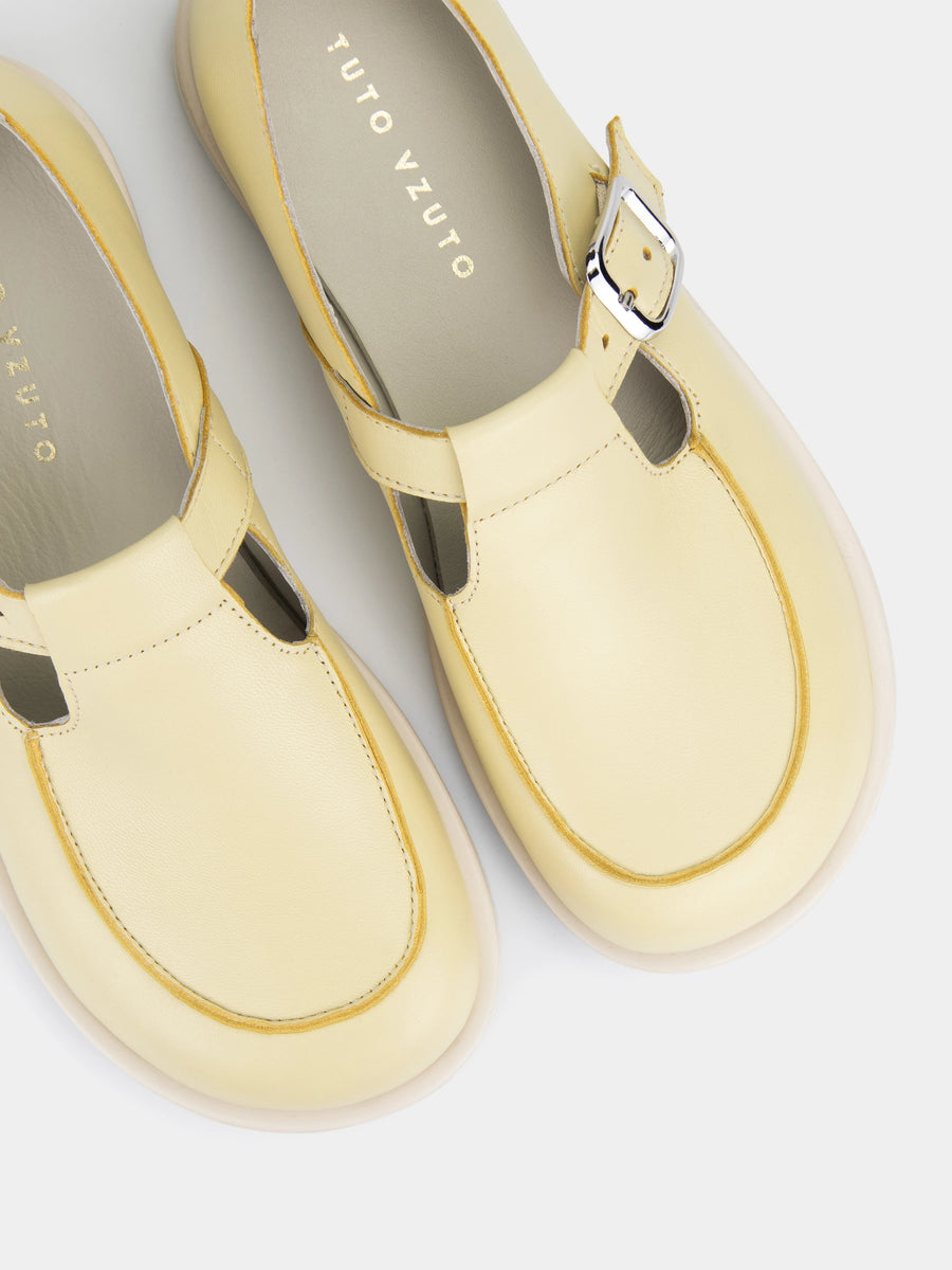 NICO туфлі анатомічної форми жовті шкіряні