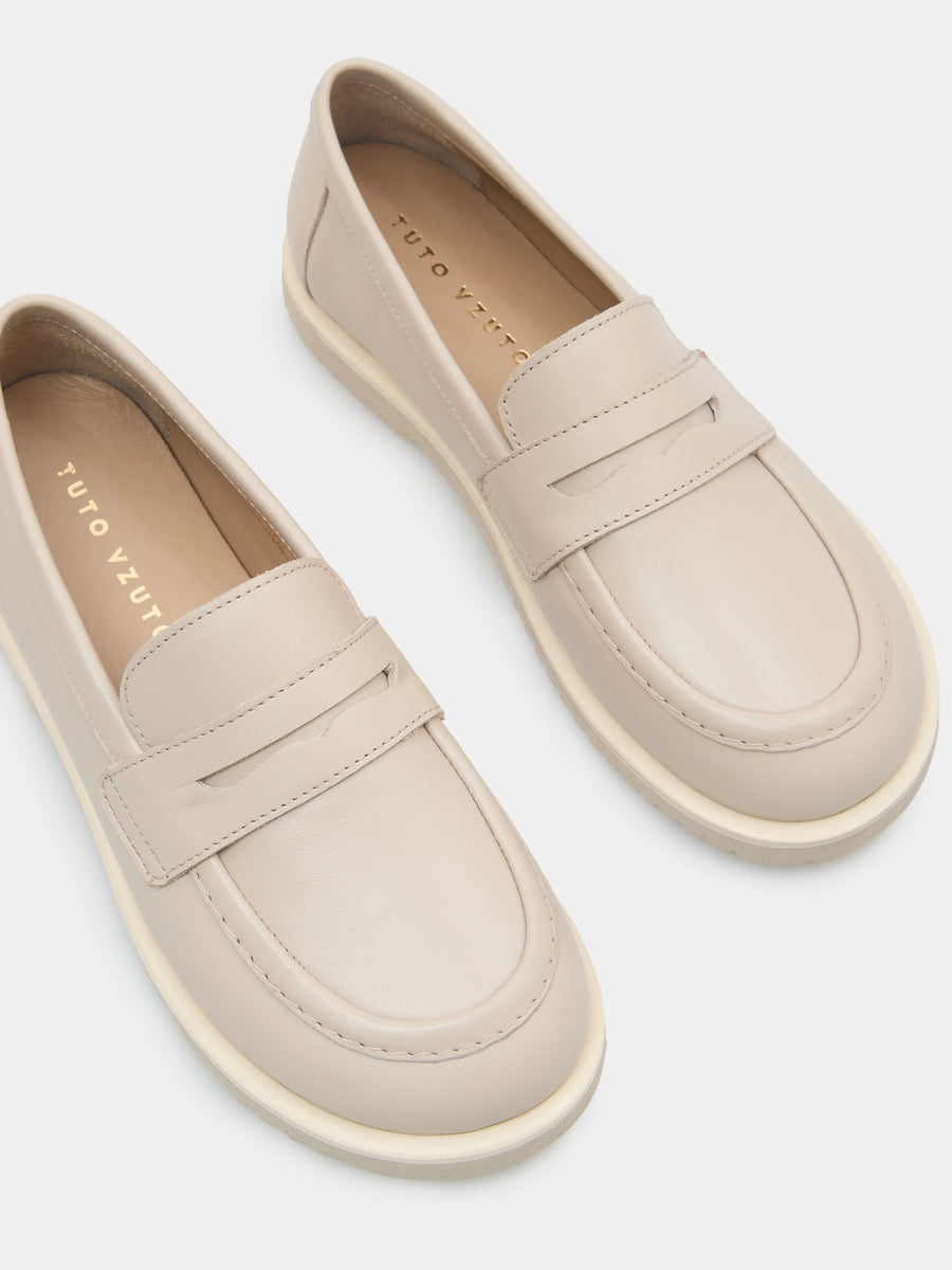 MYLES лофери анатомічної форми бежеві шкіряні