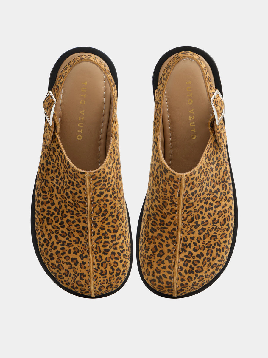 ALPINA мюлі анатомічної форми леопардові замшеві