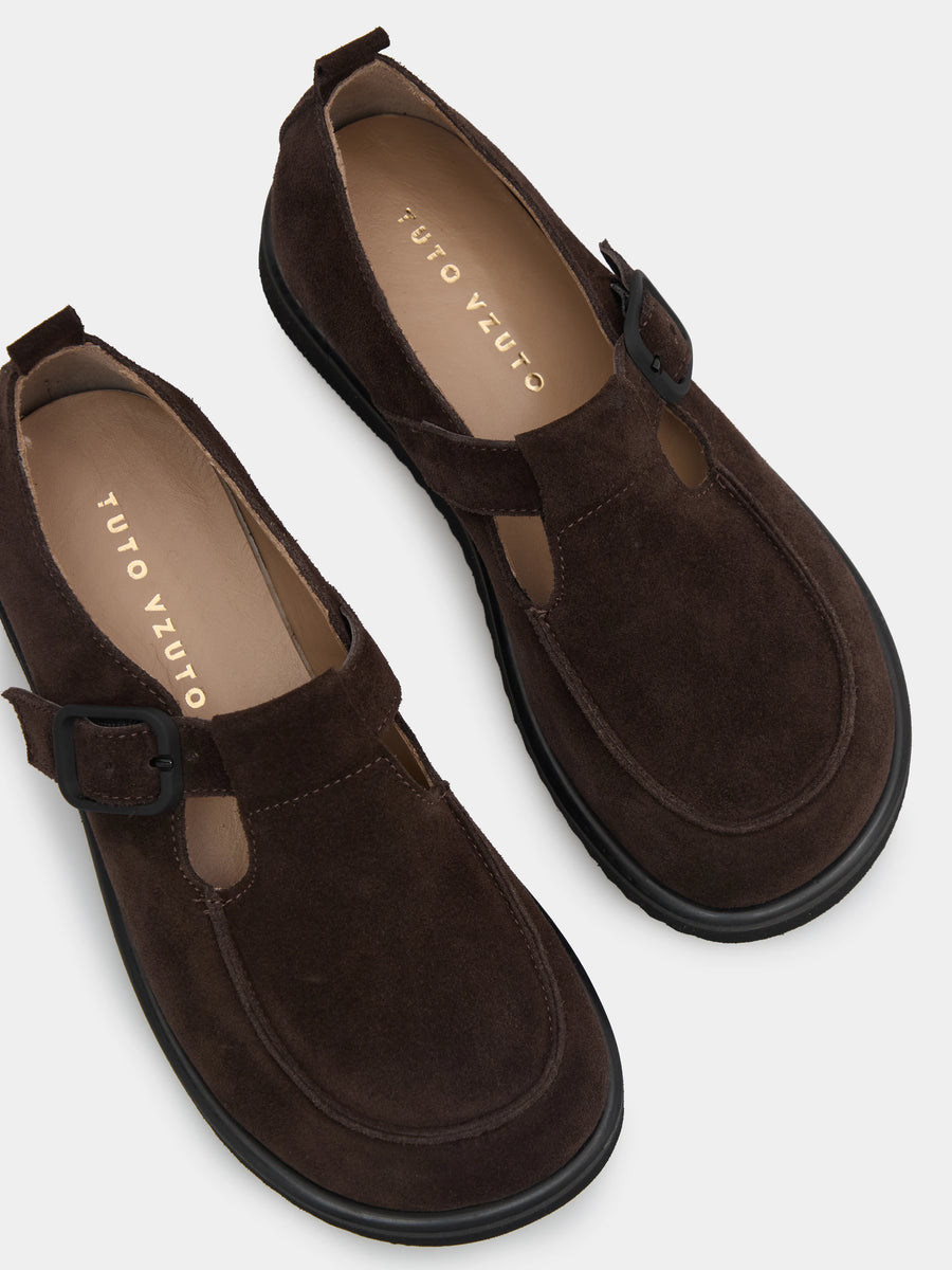 NICO туфлі анатомічної форми шоколадні замшеві