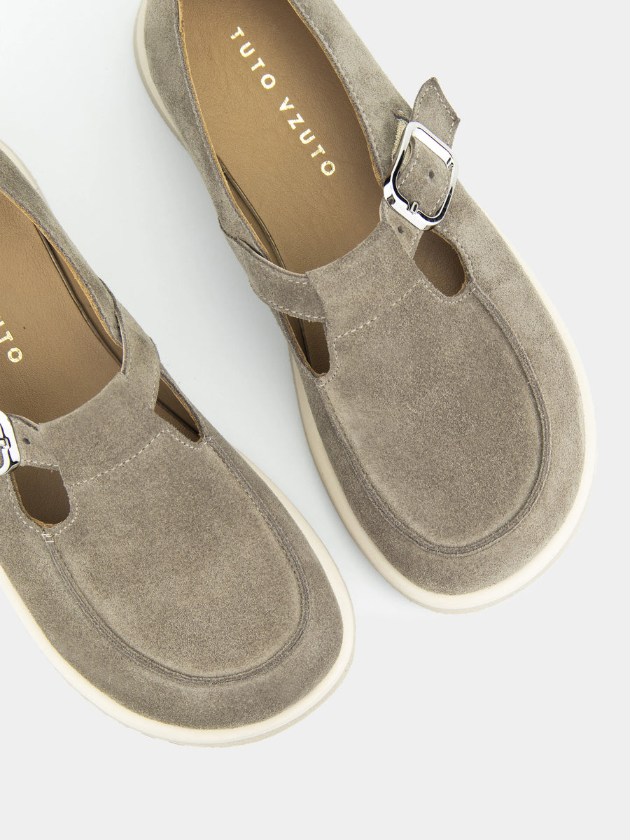 NICO туфлі анатомічної форми сіро-бежеві замшеві