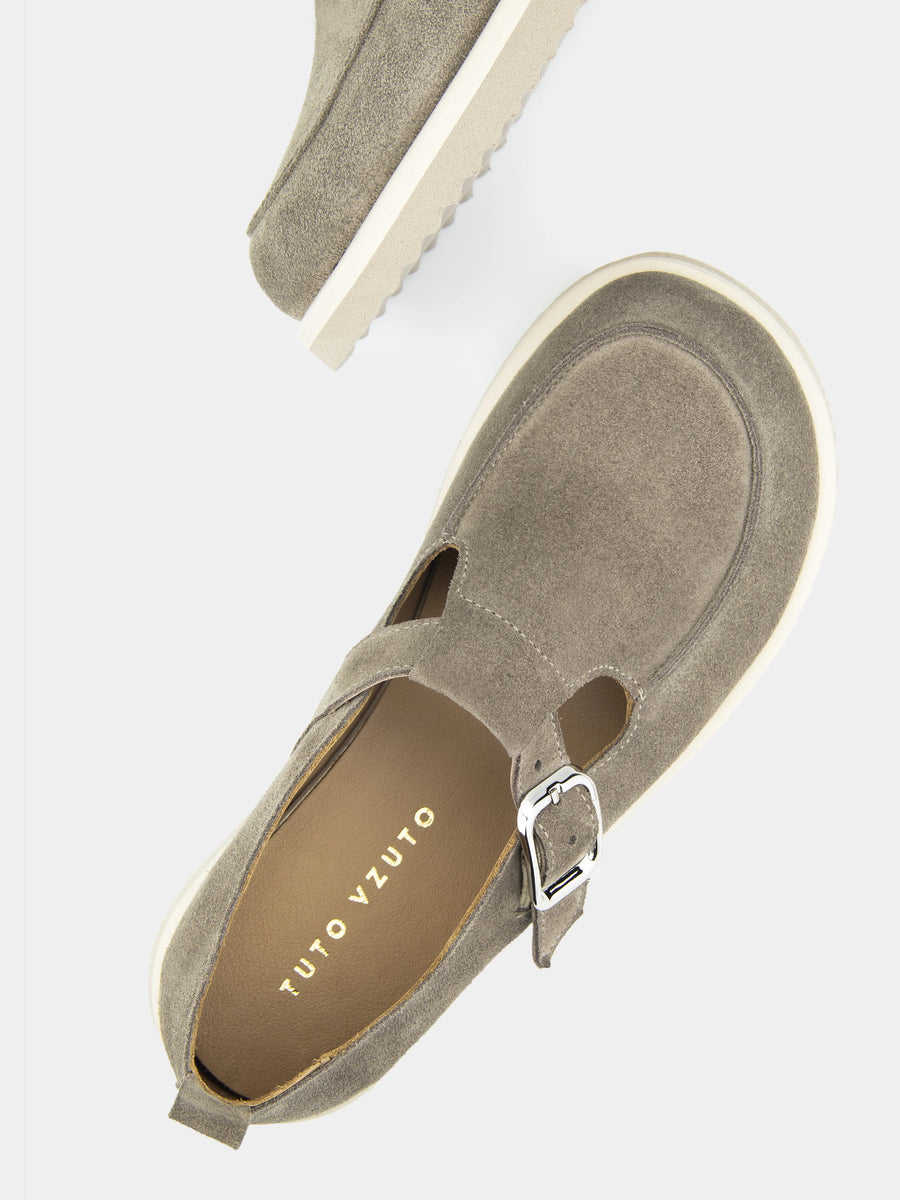 NICO туфлі анатомічної форми сіро-бежеві замшеві