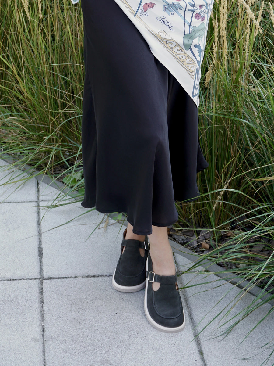 NICO туфлі анатомічної форми сіро-зелені замшеві