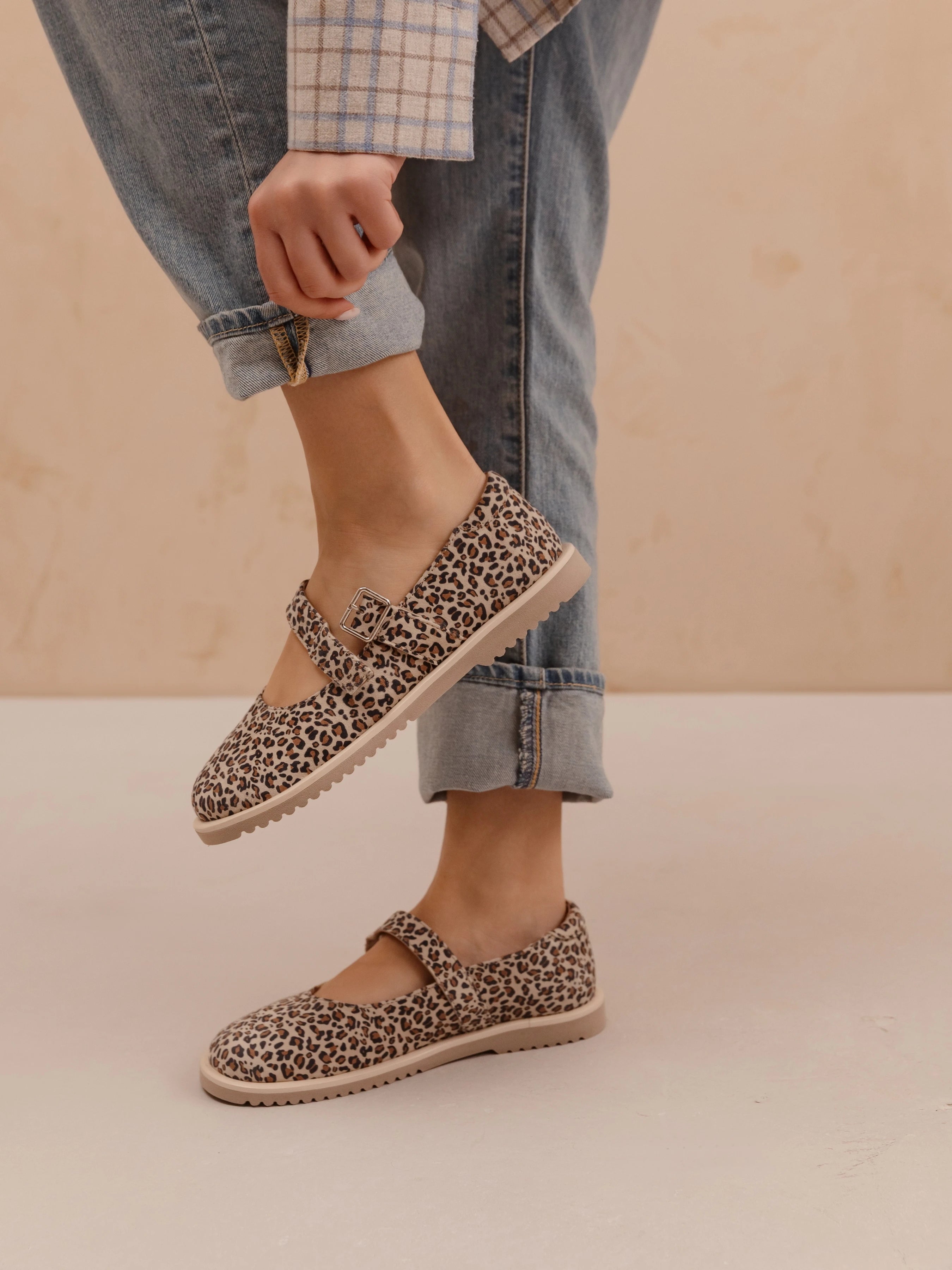 EMBER балетки анатомічної форми леопардові замшеві