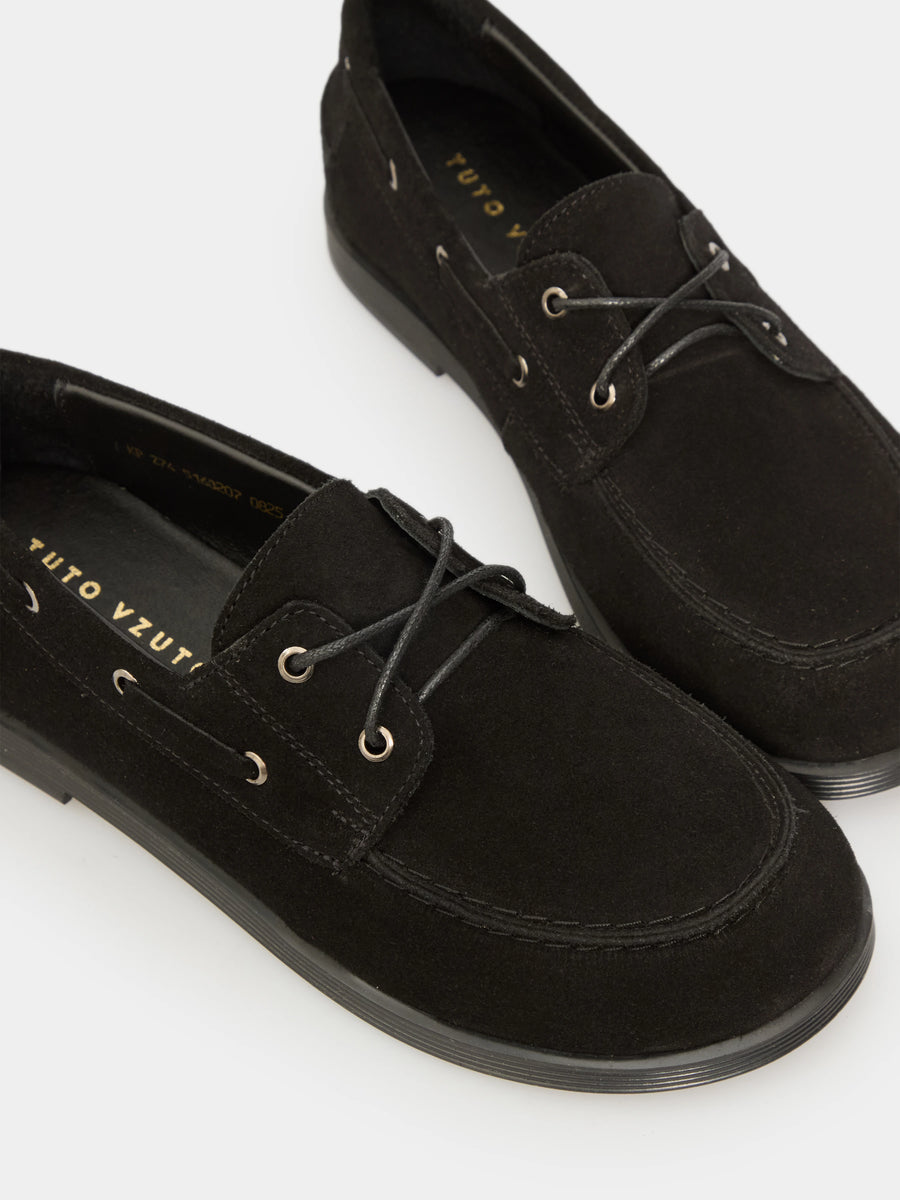 RUFI туфлі топсайдери анатомічної форми чорні замшеві