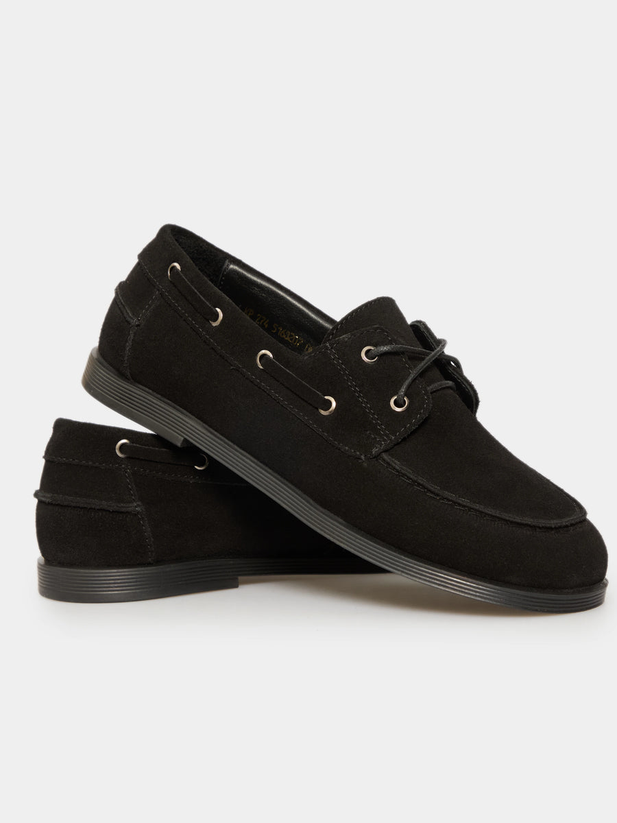 RUFI туфлі топсайдери анатомічної форми чорні замшеві