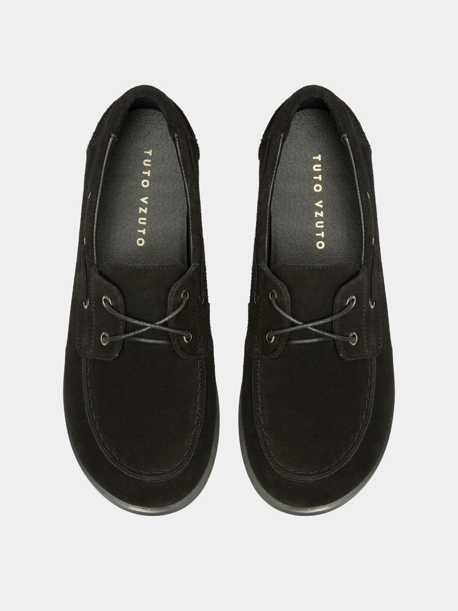 RUFI туфлі топсайдери анатомічної форми чорні замшеві