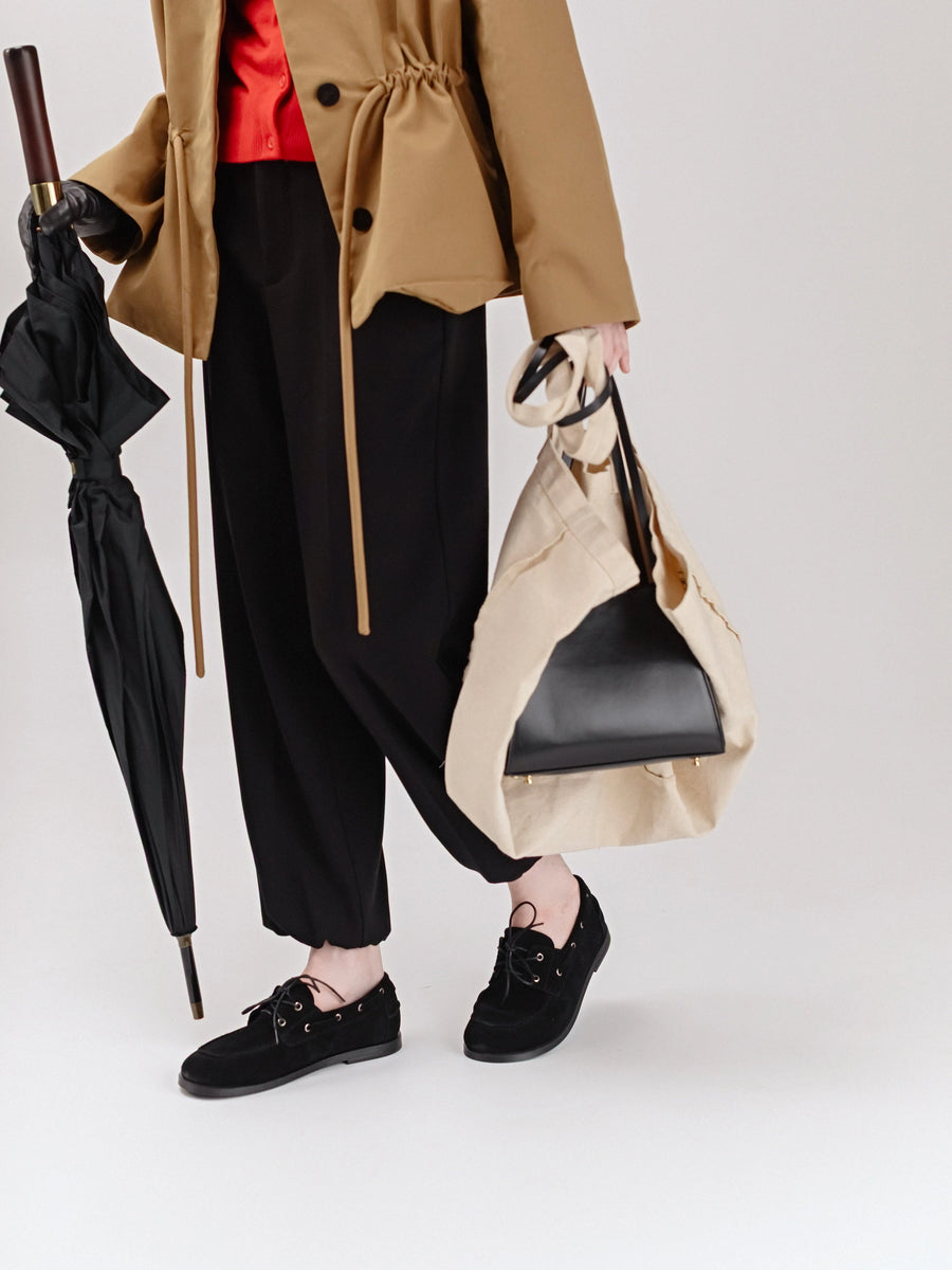 RUFI туфлі топсайдери анатомічної форми чорні замшеві