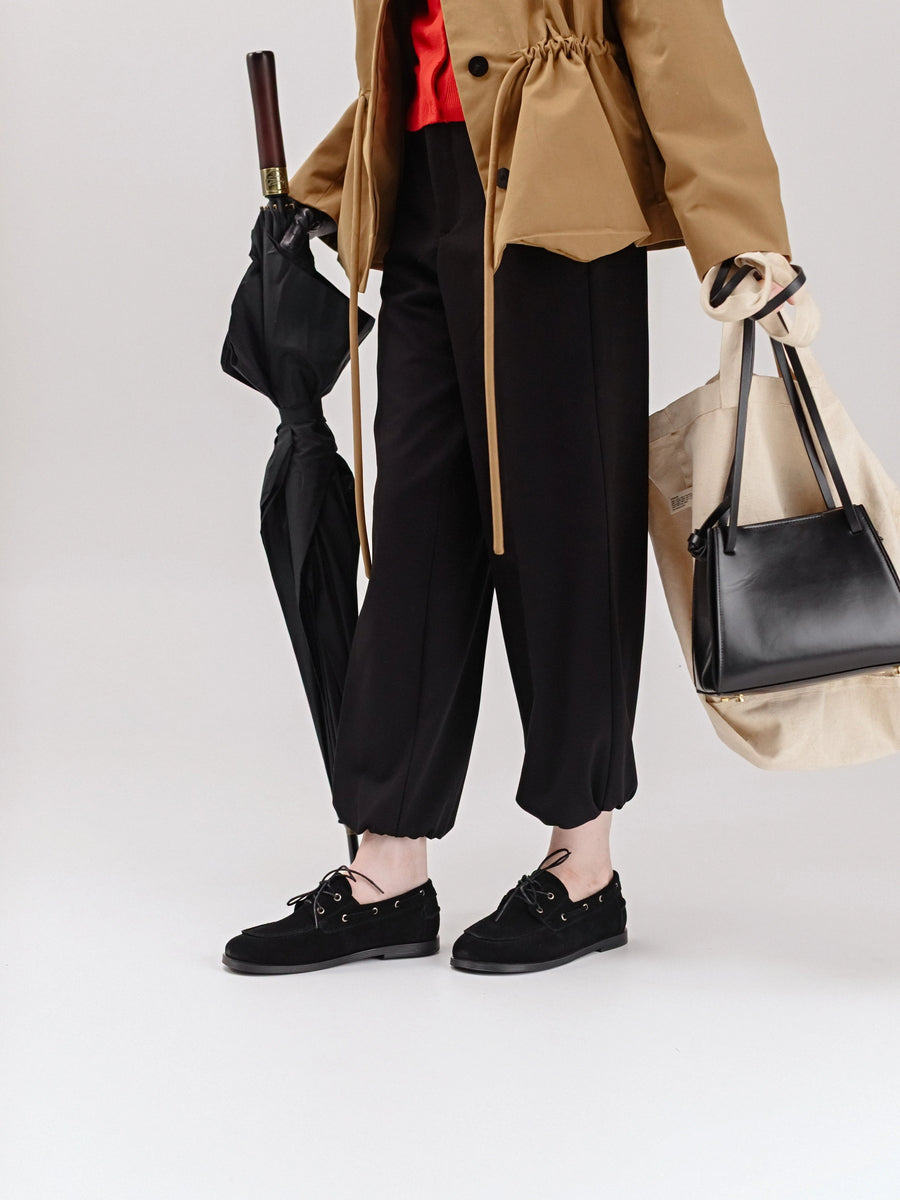 RUFI туфлі топсайдери анатомічної форми чорні замшеві