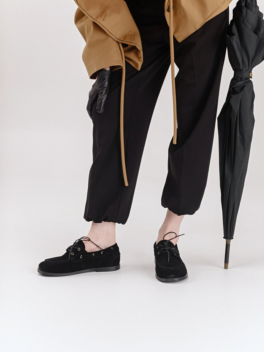 RUFI туфлі топсайдери анатомічної форми чорні замшеві