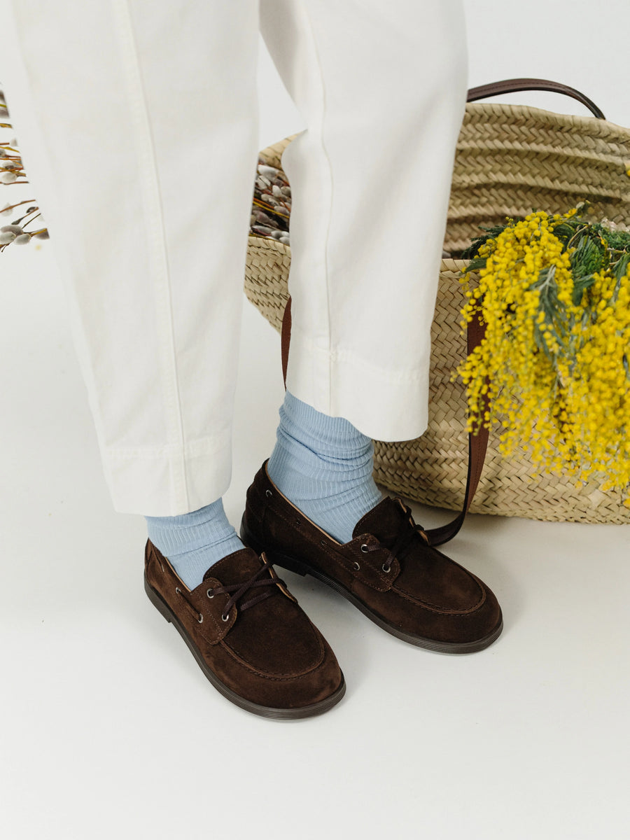 RUFI топсайдери шоколадні замшеві