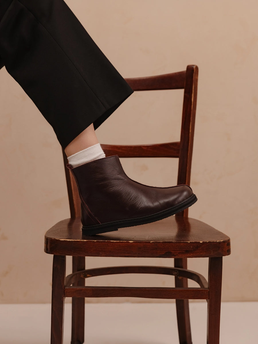 CIANA черевики анатомічної форми бордові шкіряні