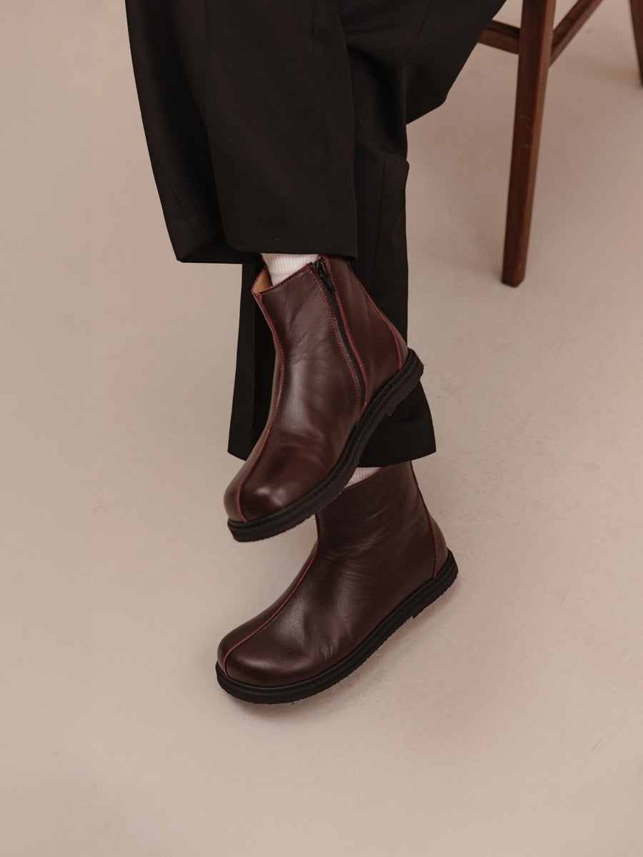 CIANA черевики анатомічної форми бордові шкіряні