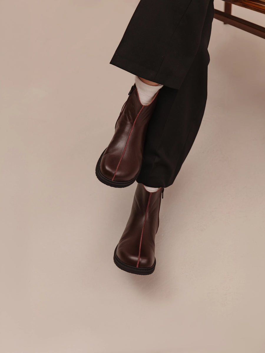 CIANA черевики анатомічної форми бордові шкіряні