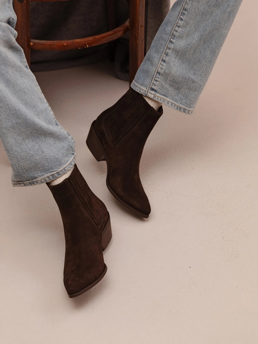 ALMA ковбойки коричневі замшеві