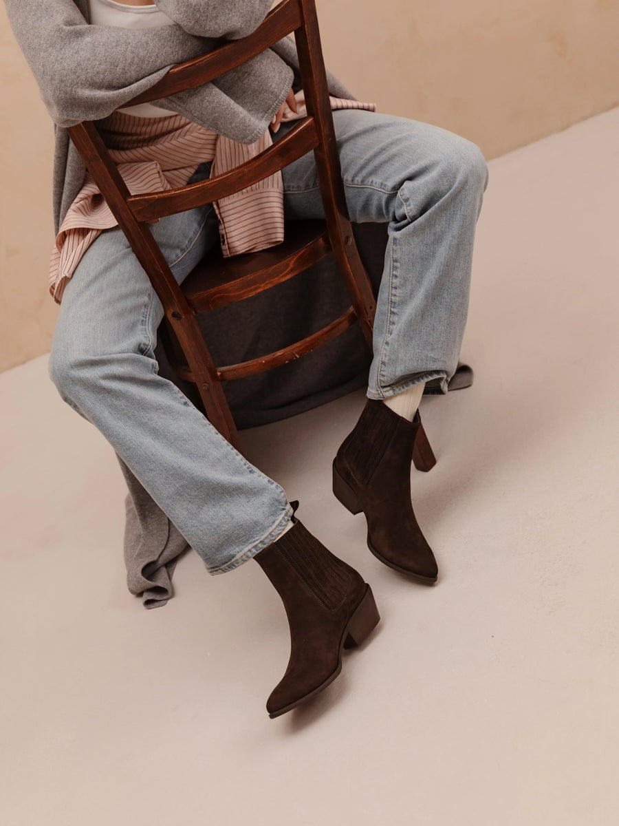 ALMA ковбойки коричневі замшеві