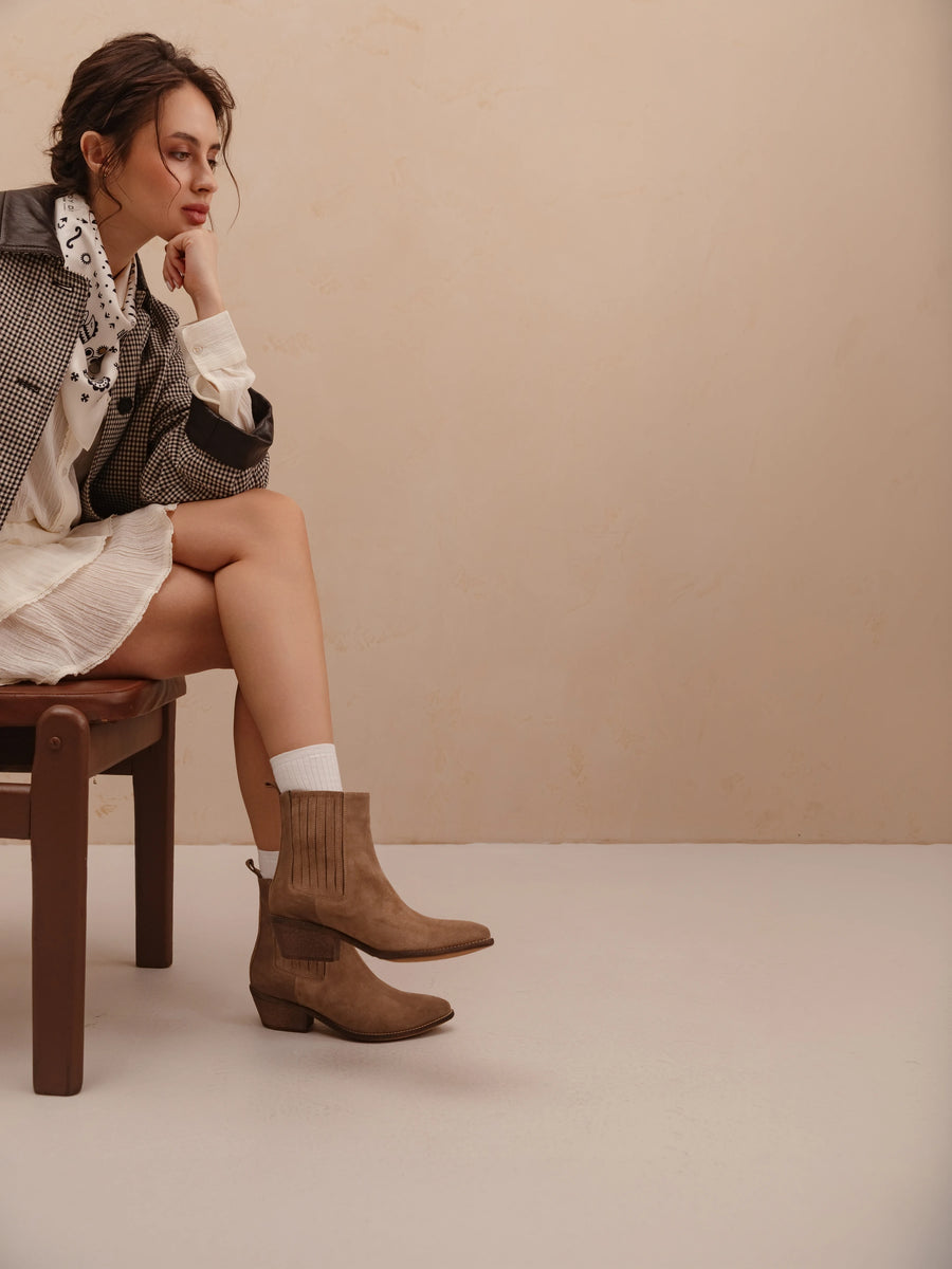 ALMA ковбойки пісочні замшеві