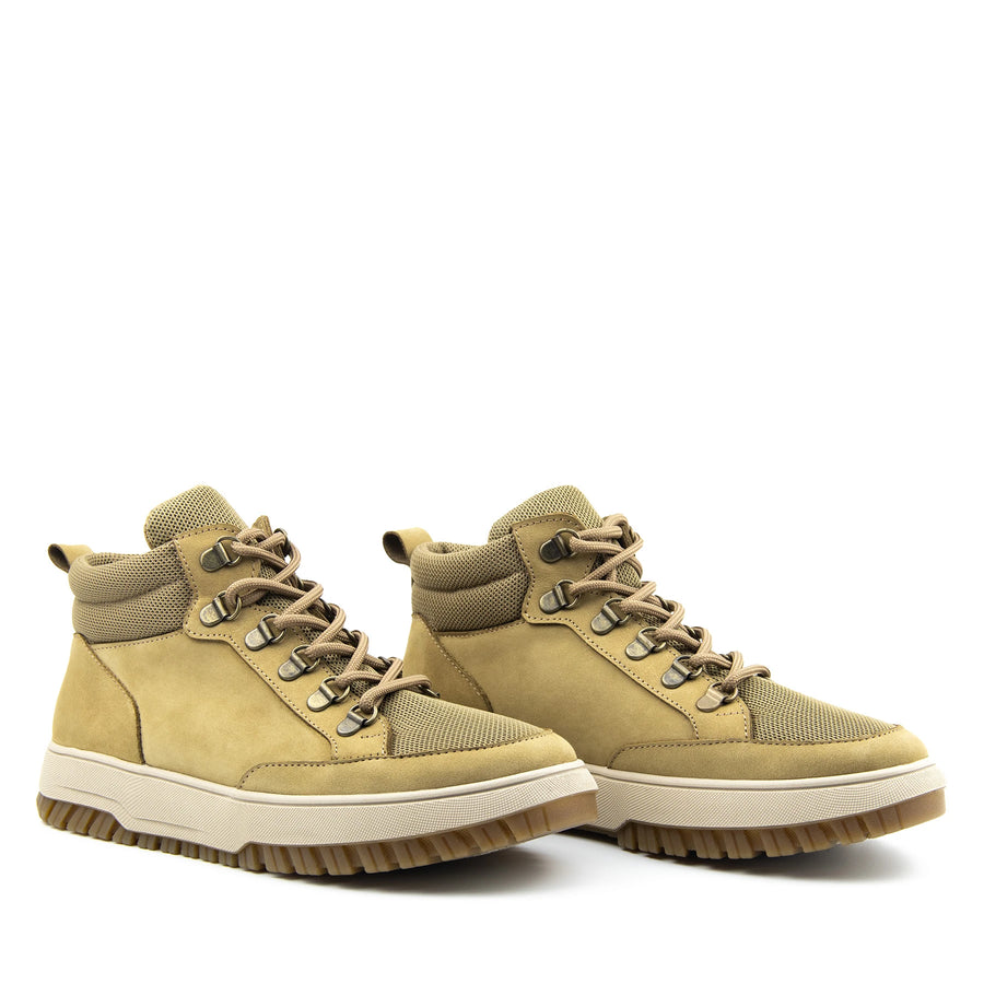 NORA черевики жовті нубукові та текстильні на байці