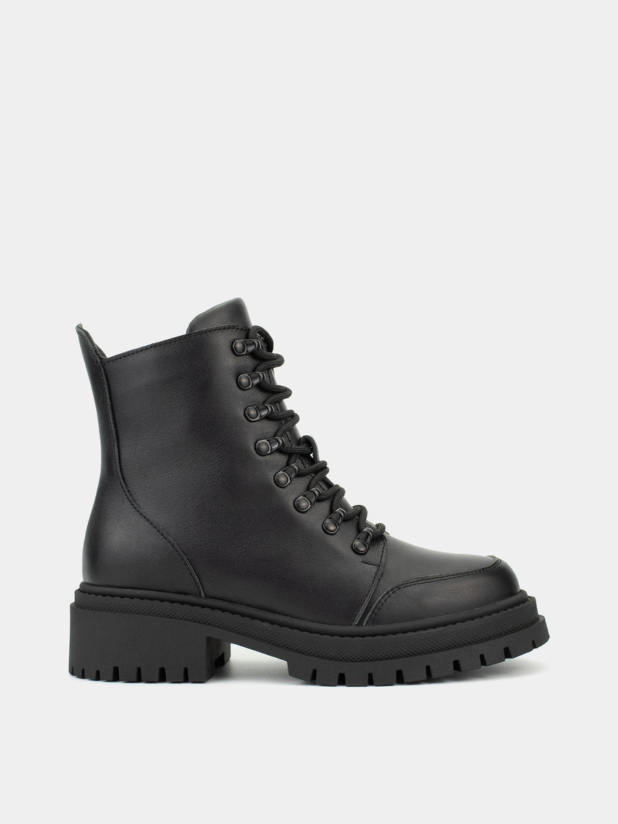 RAIN черевики чорні шкіряні на байці