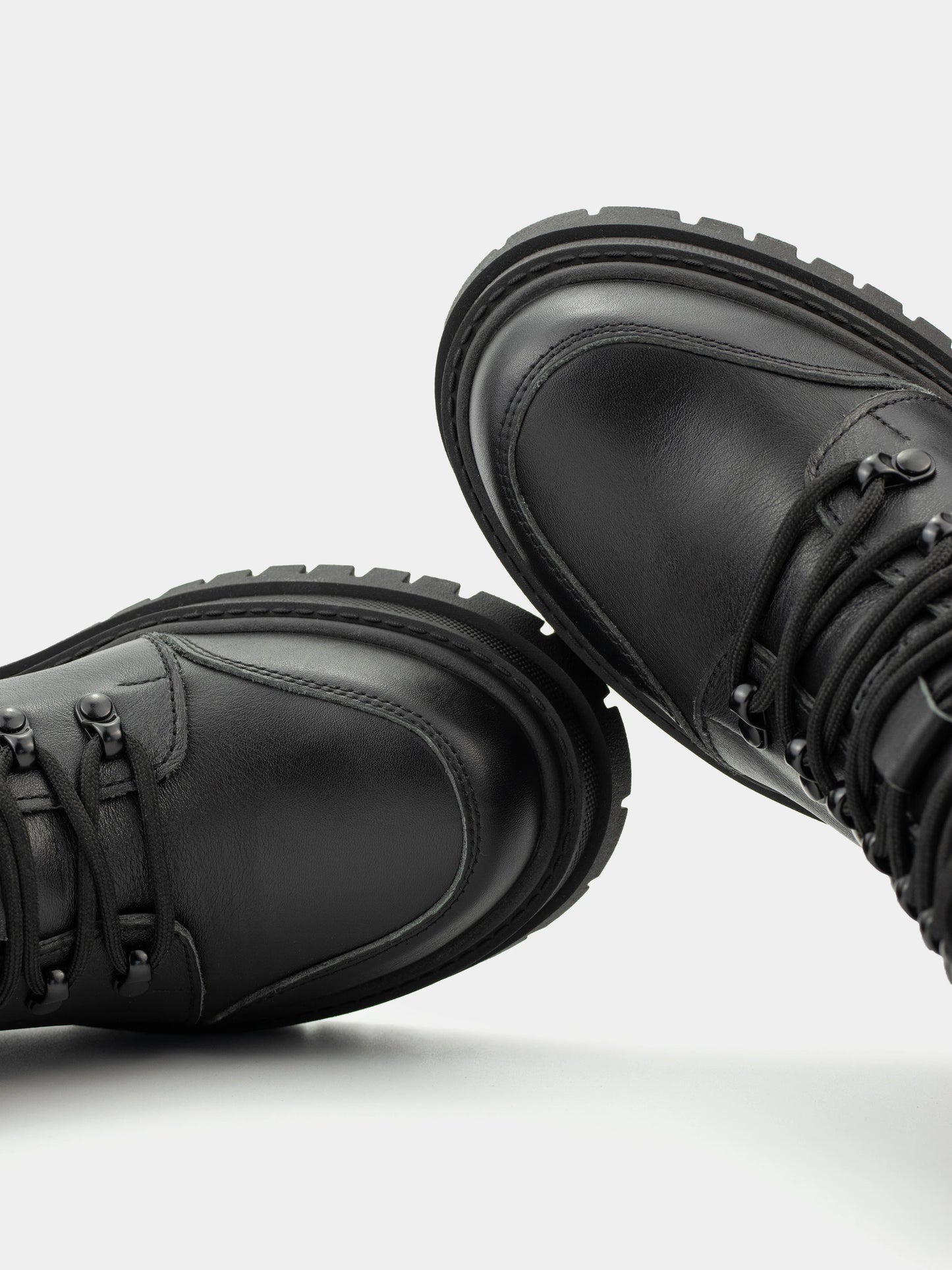 RAIN черевики чорні шкіряні на байці