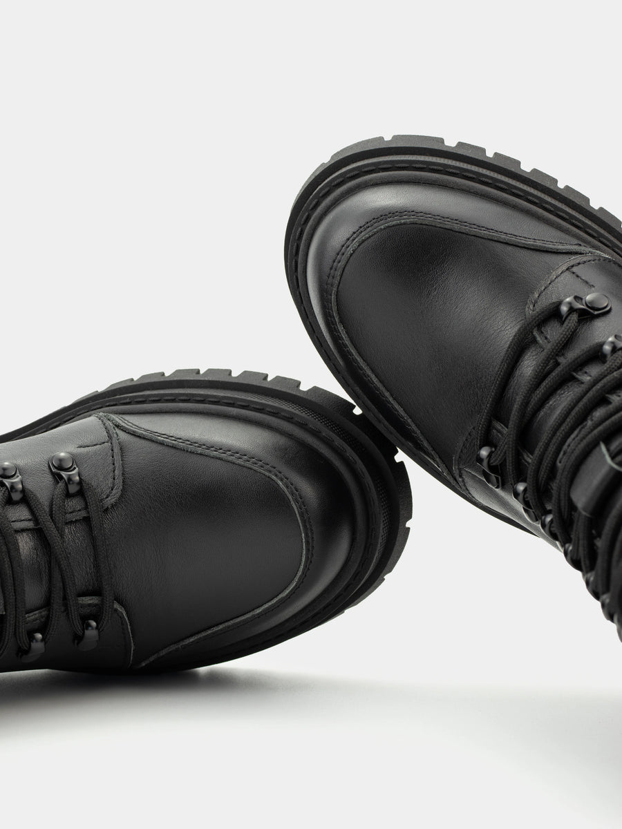 RAIN черевики чорні шкіряні на байці