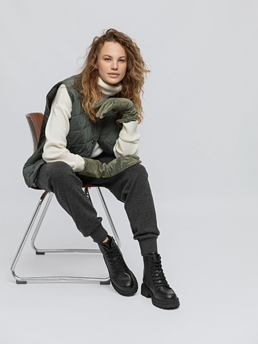 RAIN черевики чорні шкіряні на байці