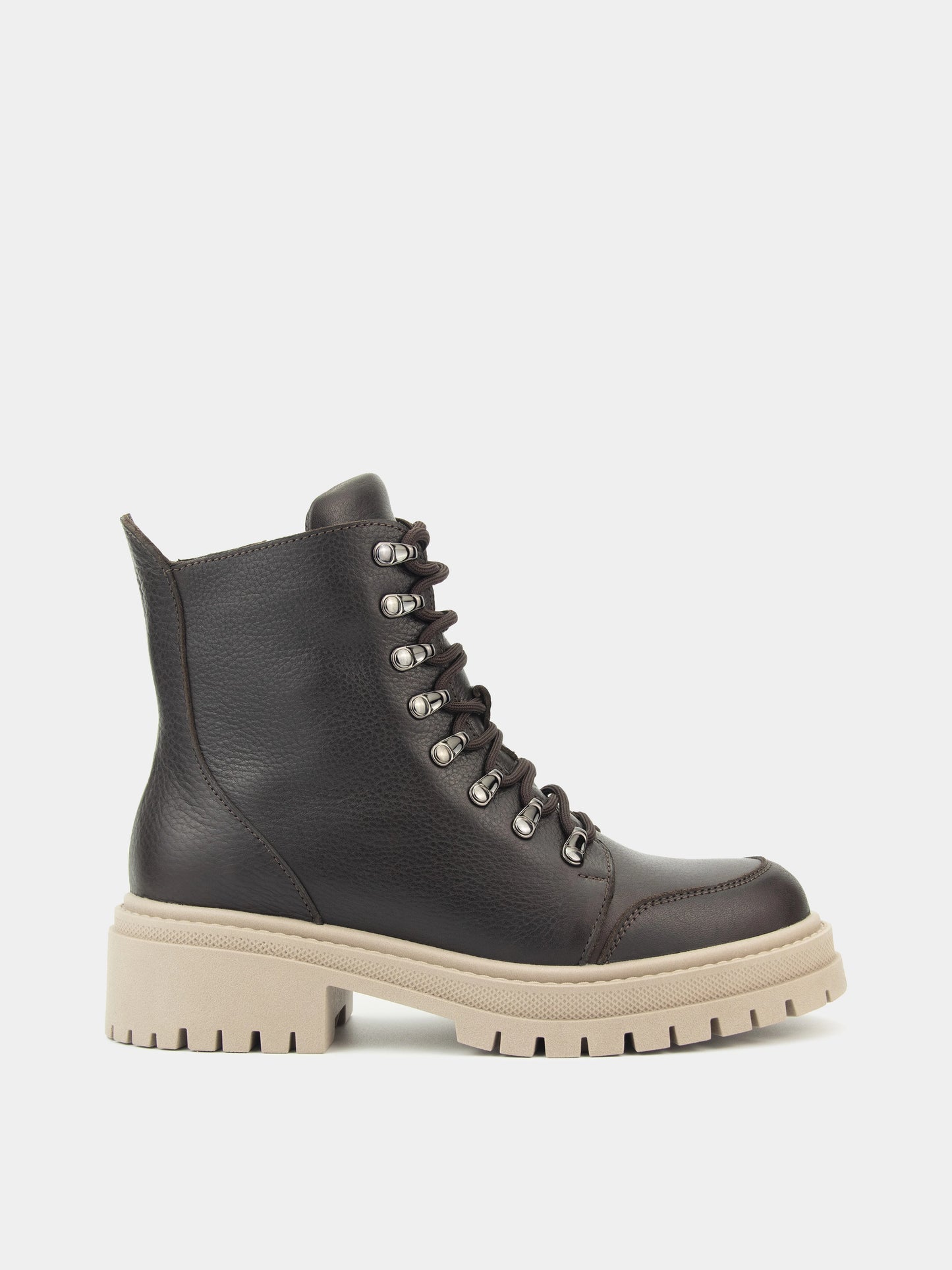 RAIN черевики шоколадні шкіряні на байці